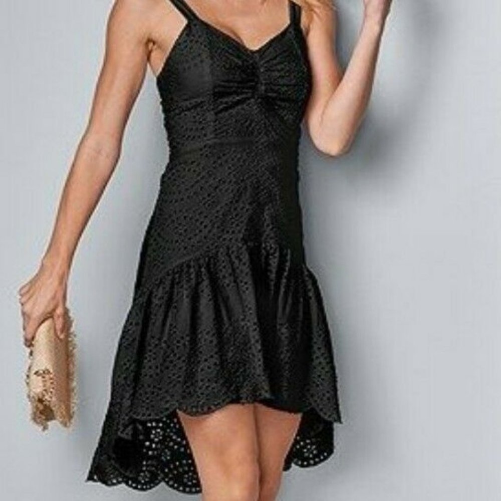 EUC Venus eyelet detail black sundress size small